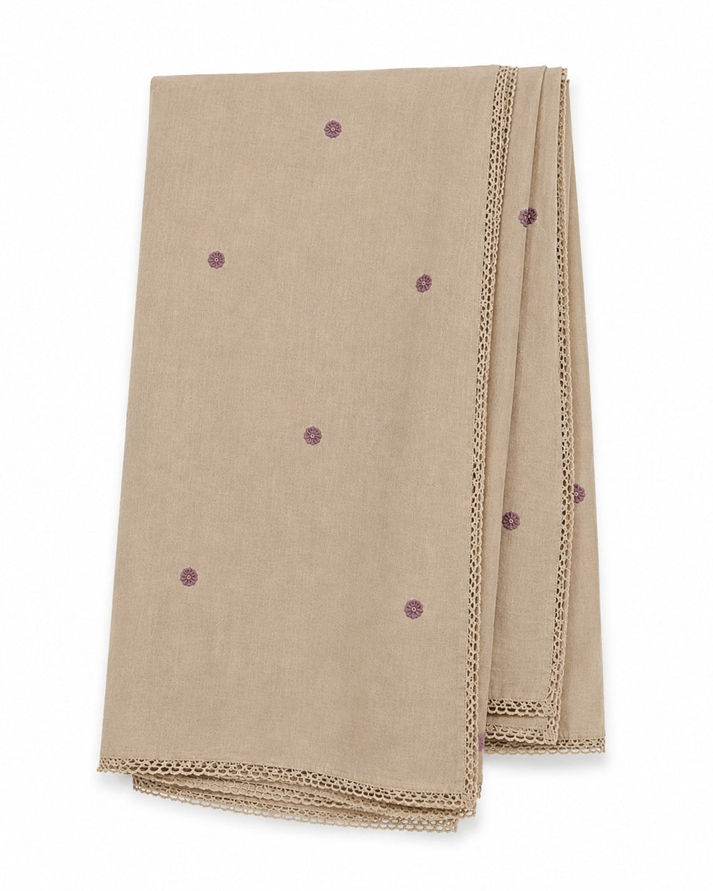 Beige Floral Embroidered Kurta Dupatta Set - view 3