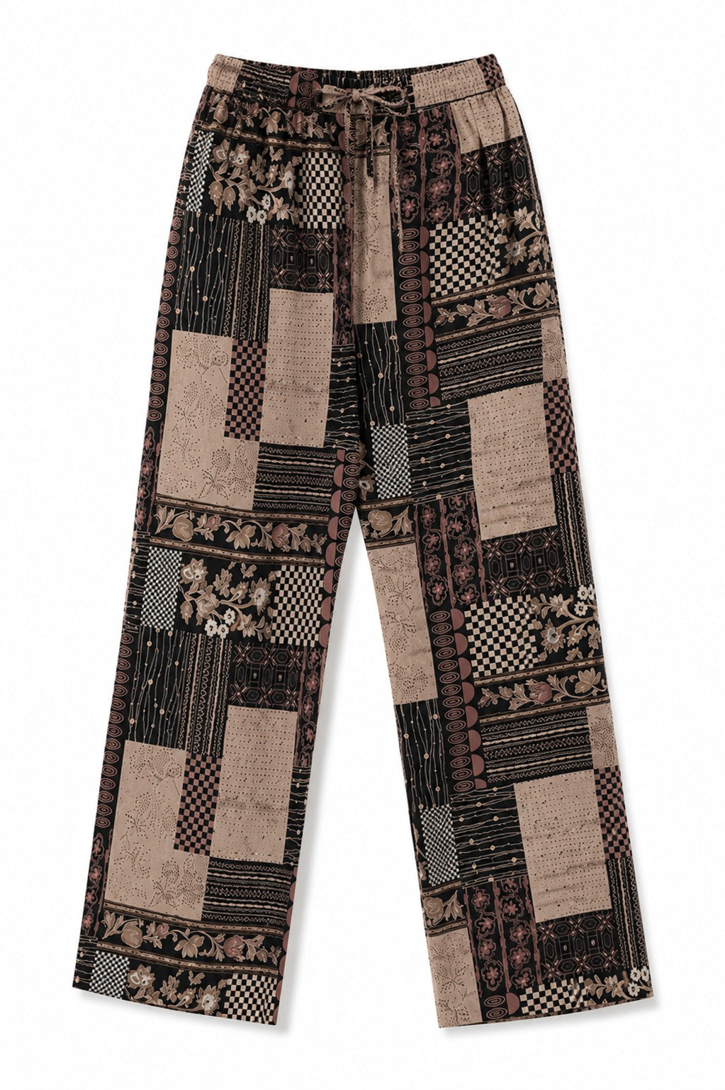 Black Patchwork Print Shirt Set - view 4