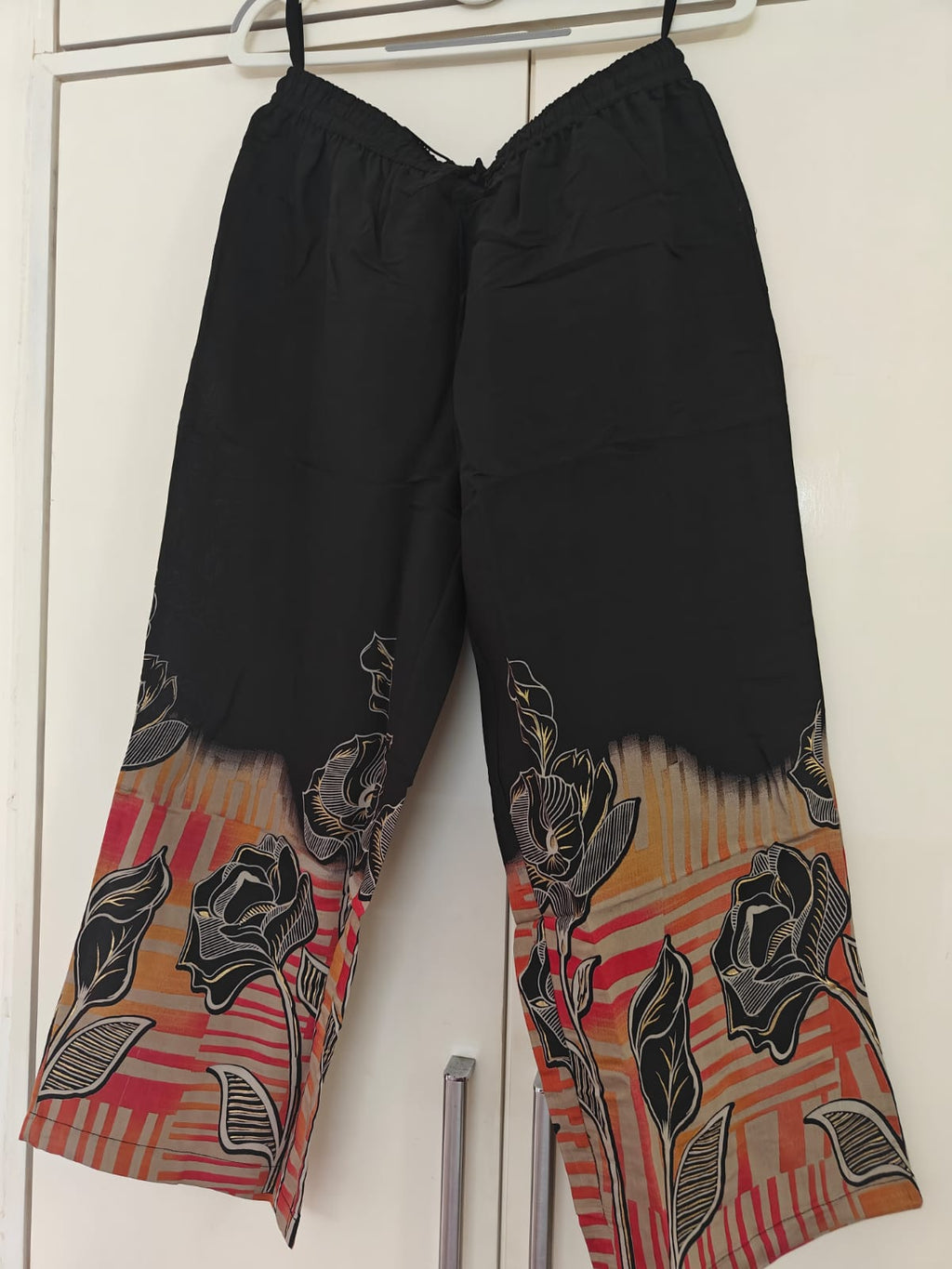 Black Rose Print Kurta Set, black - view 2