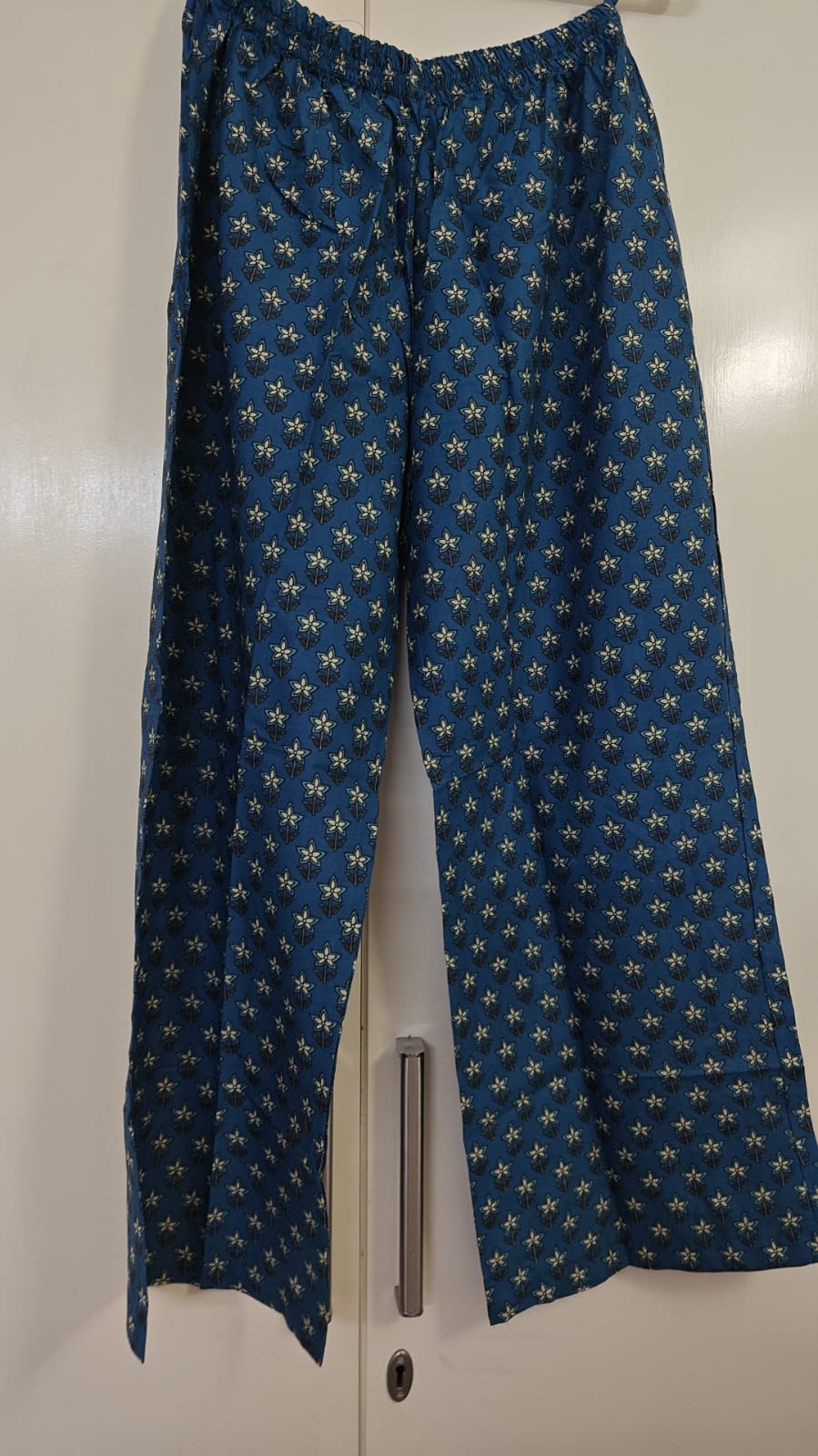 Blue Ethnic Print Flared Kurta Set, blue - view 2