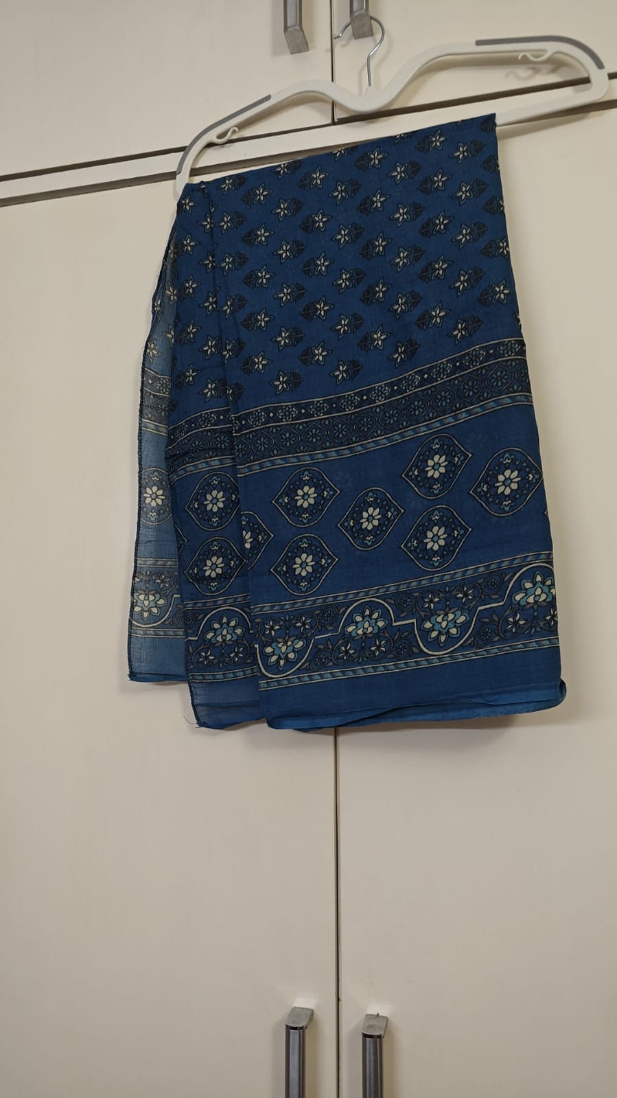 Blue Ethnic Print Flared Kurta Set, blue - view 3