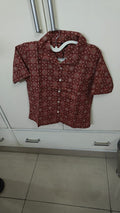 Brick Ajrakh-Style Print Shirt, brown