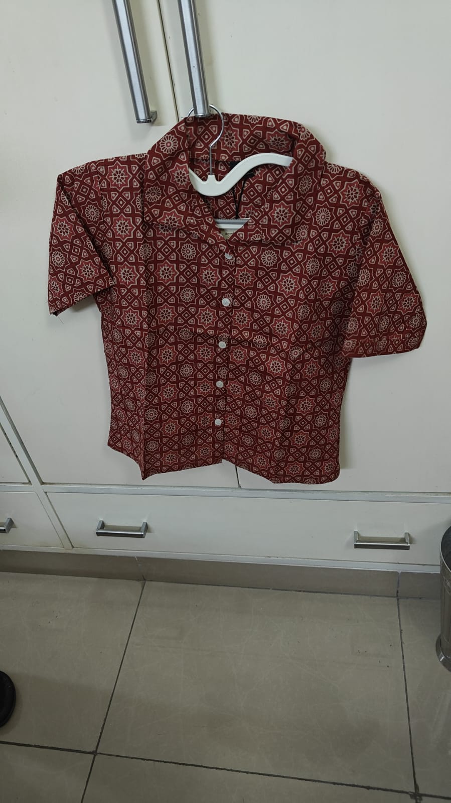Brick Ajrakh-Style Print Shirt, brown