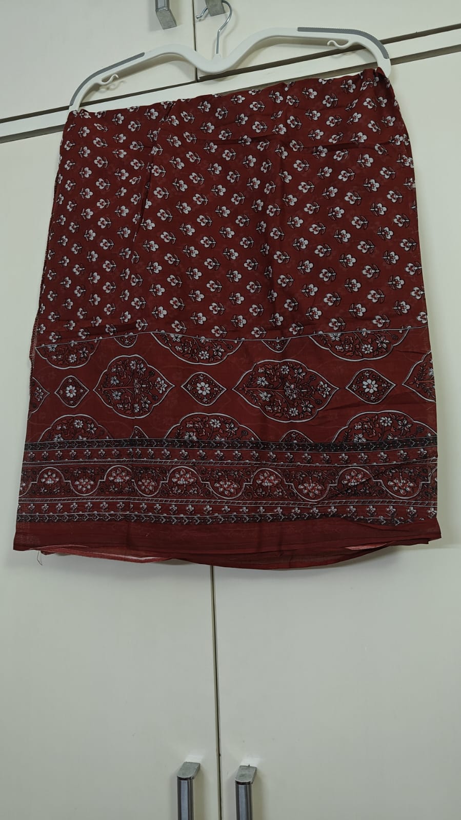Brick Red Ethnic Print Kurta Set, maroon - view 3