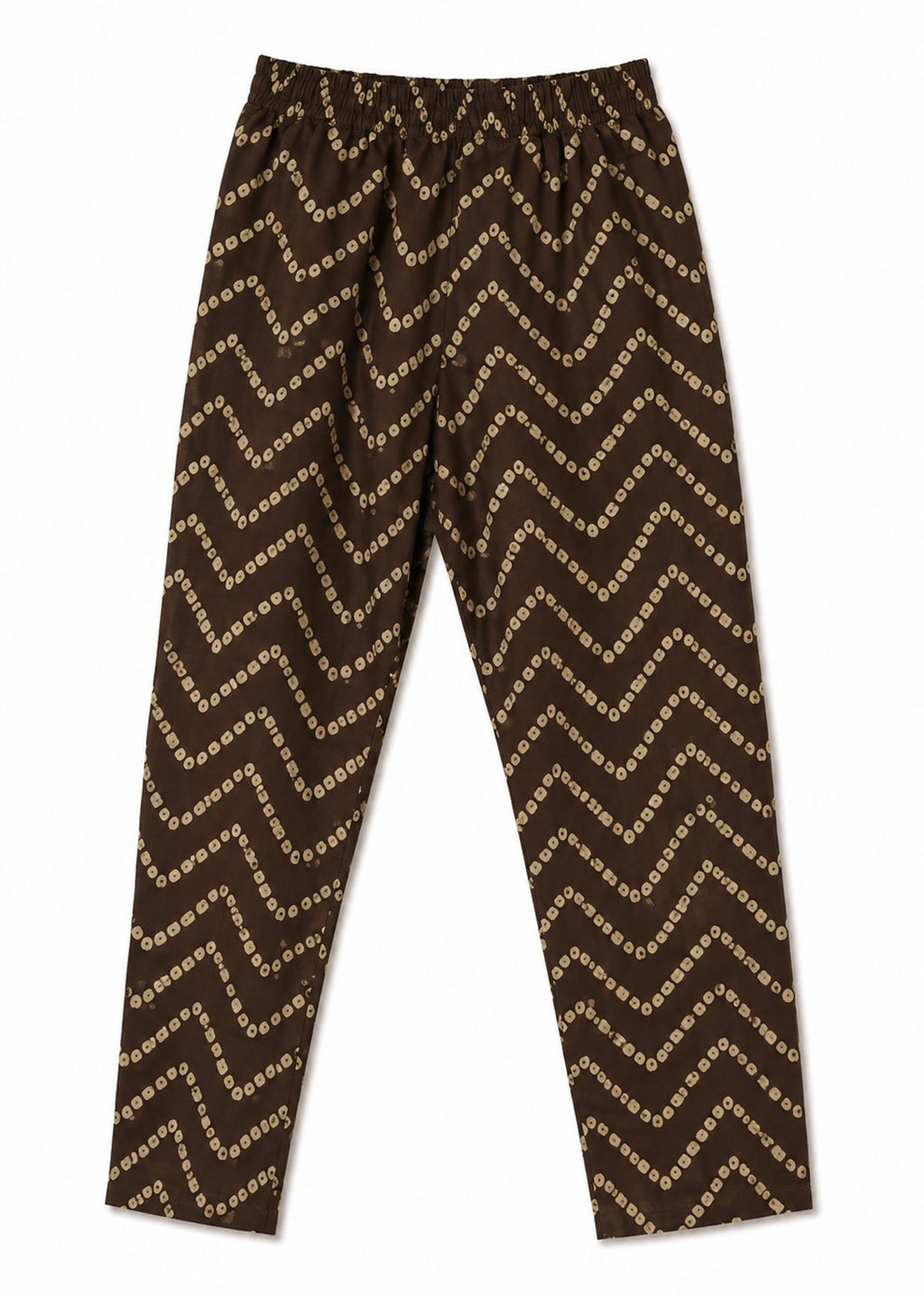 Brown Bandhani-Yoke Kurta Set