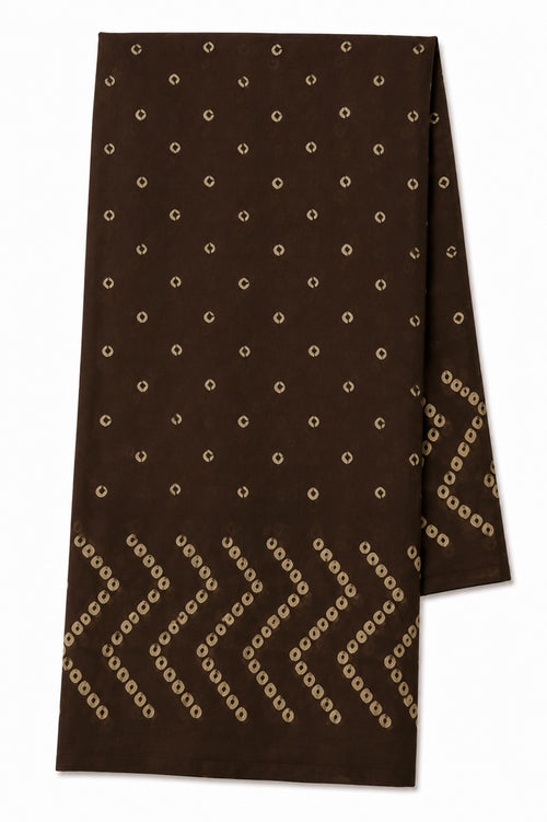 Brown Bandhani-Yoke Kurta Set - view 2