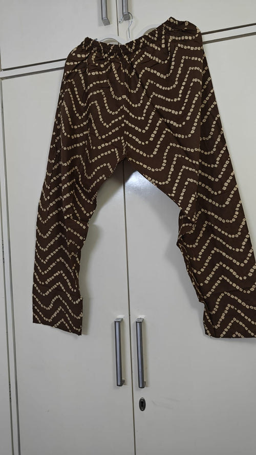 Brown Bandhani-Yoke Kurta Set, brown - view 2