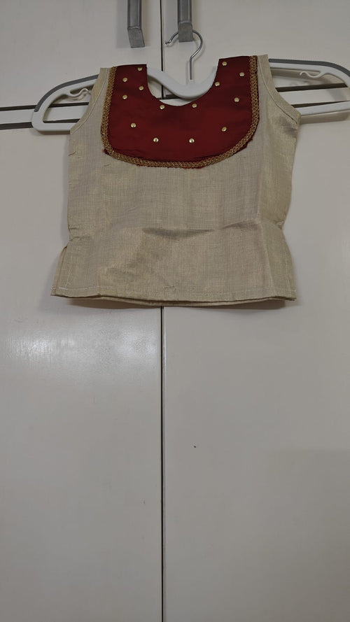 Brown Pattu Pavadai Set, brown