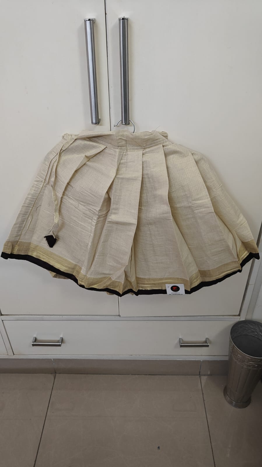 Brown Pattu Pavadai Set, brown - view 4