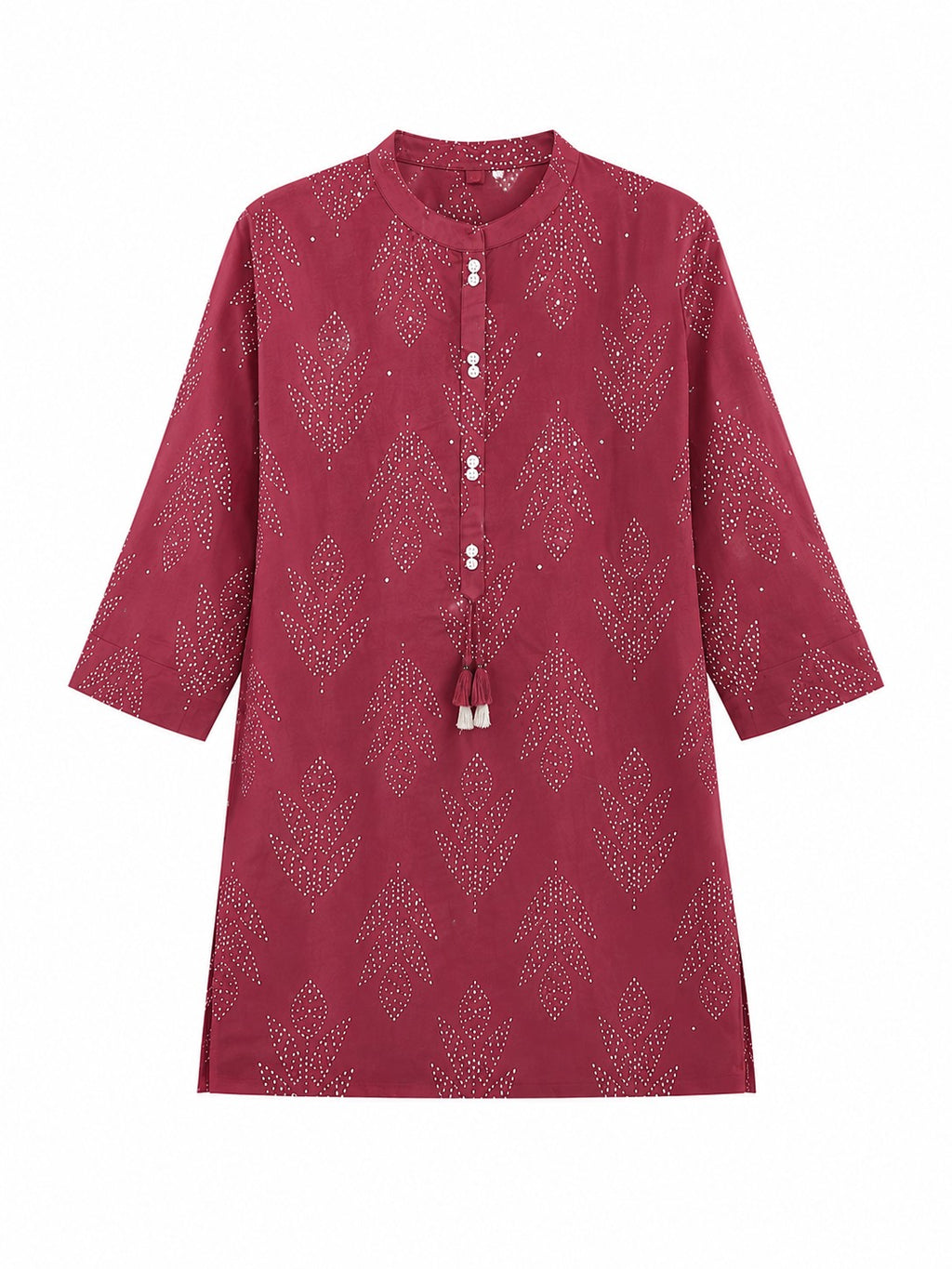Dusty Rose Motif Print Top