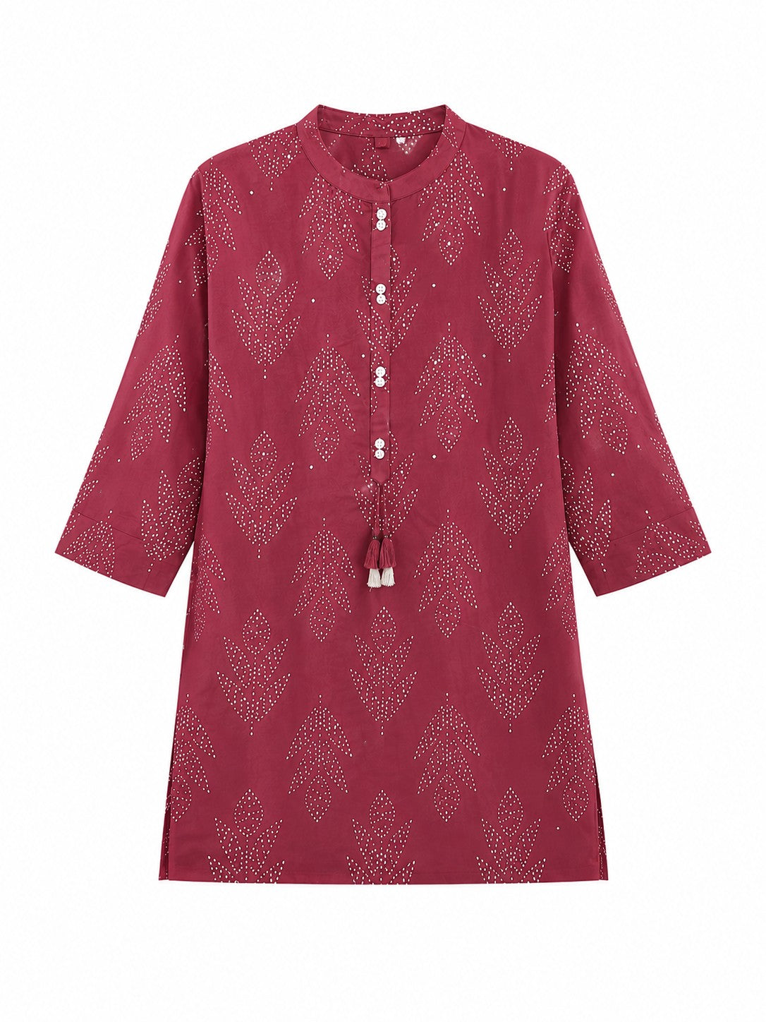 Dusty Rose Motif Print Top