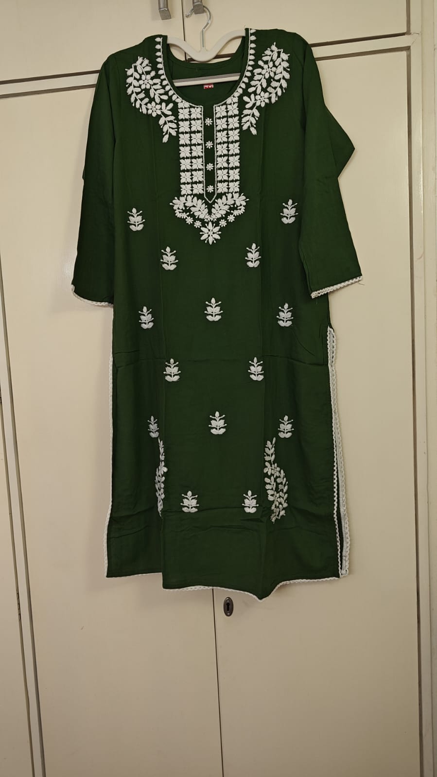 Green Chikankari Kurta, green