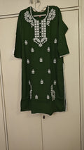 Green Chikankari Kurta, green