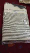 Grey Striped Kerala Cotton Saree, ivory