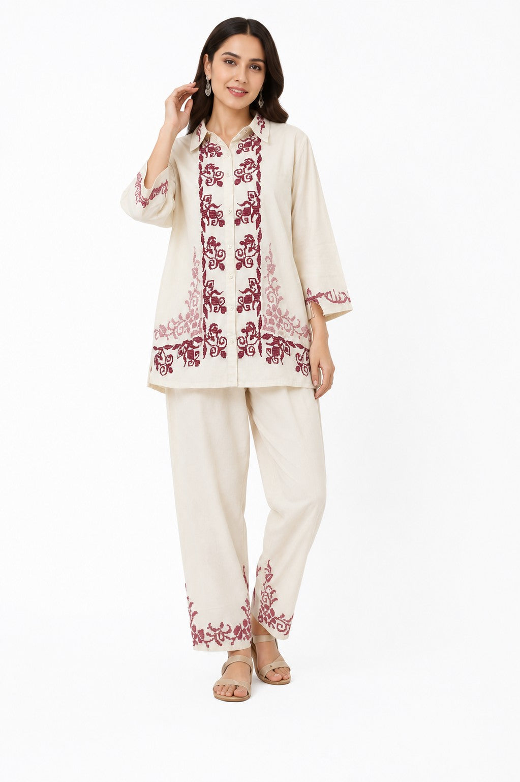 Ivory & Rani Embroidered Kurta Set - view 3