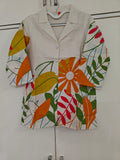 Ivory Tropical Print Shirt Set, multicolour