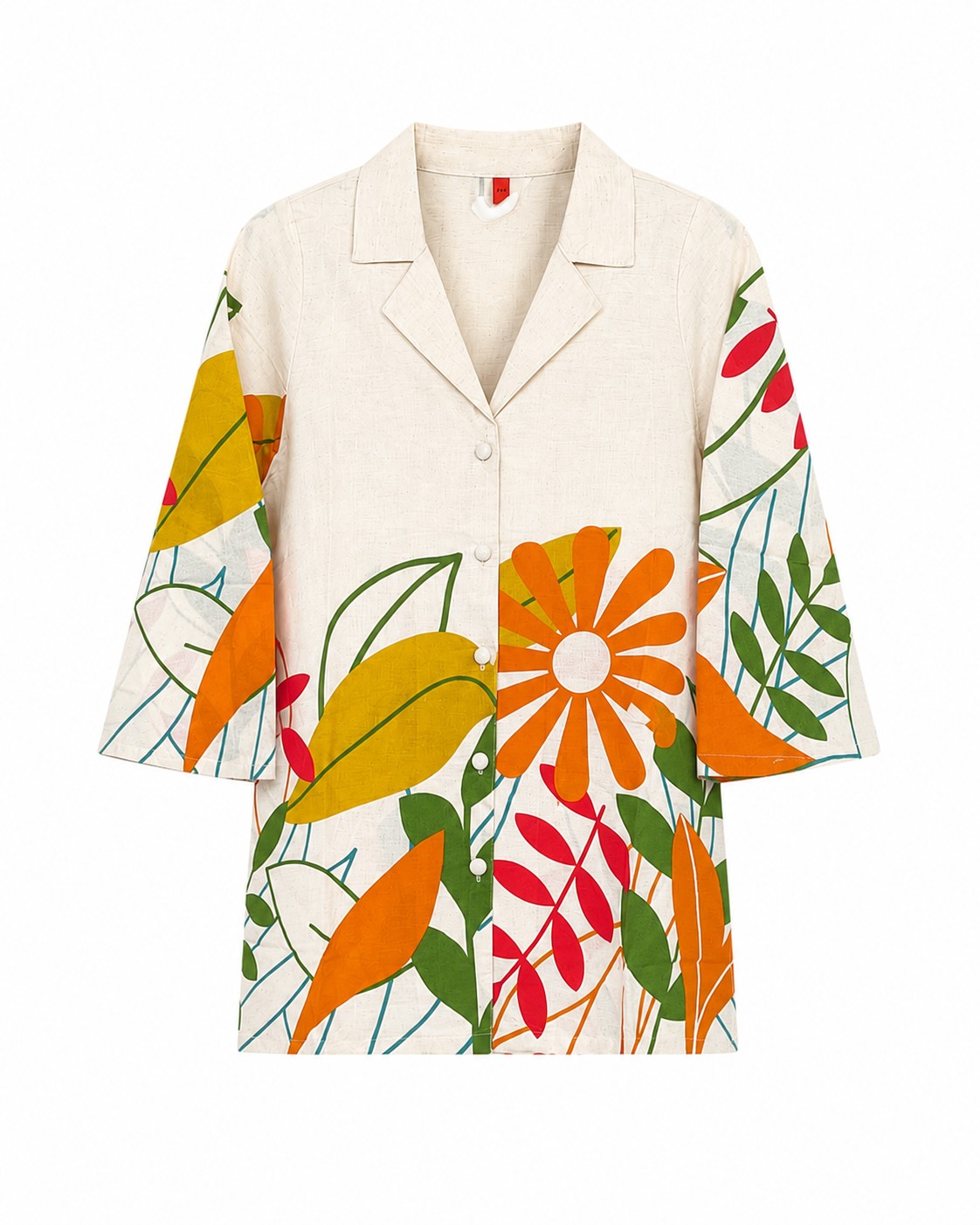 Ivory Tropical Print Shirt Set - view 3