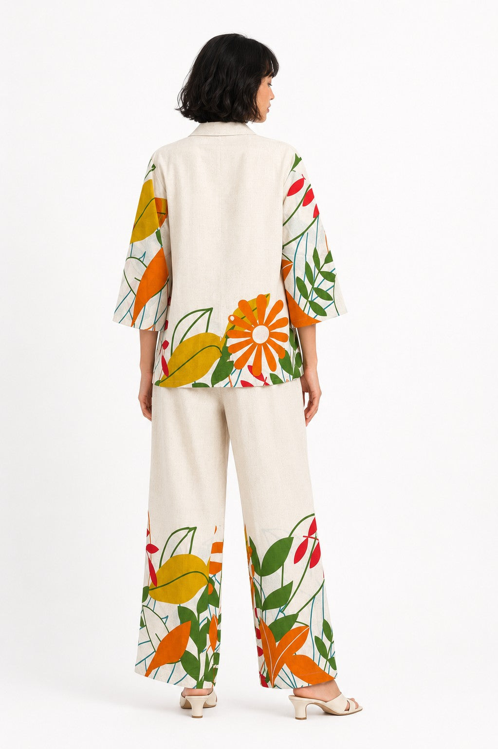 Ivory Tropical Print Shirt Set - view 4