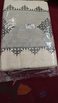 Kerala Cotton Saree with Black Kara, ivory
