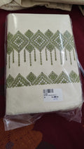 Kerala Cotton Saree with Green Embroidered Border, green
