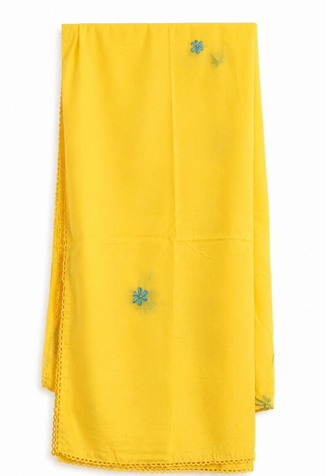 Lemon Embroidered Kurta Dupatta Set - view 5