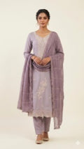 Lilac Dress Material Set, purple