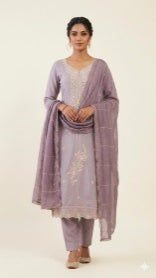 Lilac Dress Material Set, purple