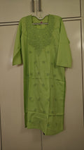 Lime Chikankari Kurta, green