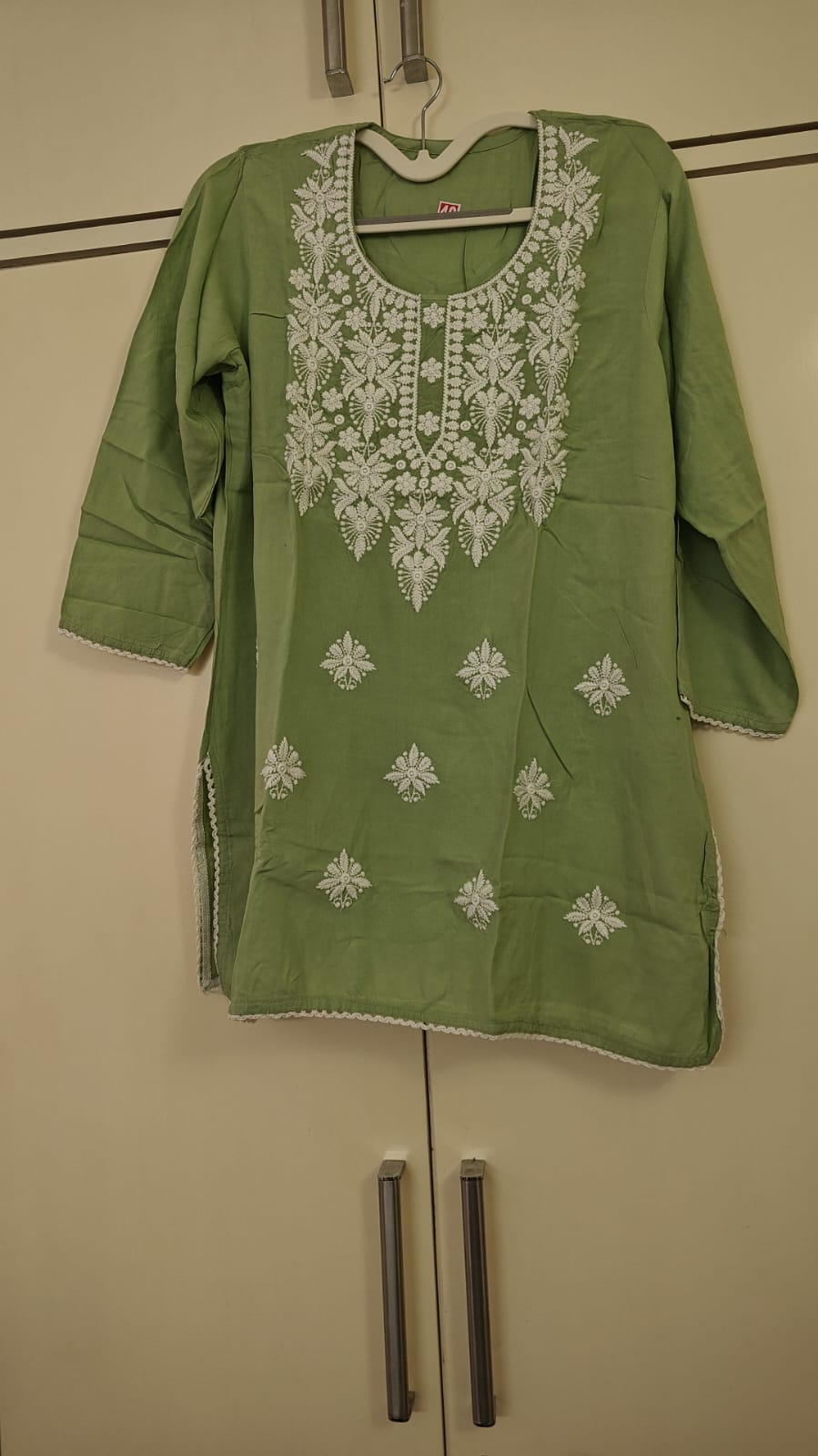 Lime Chikankari Tunic, green