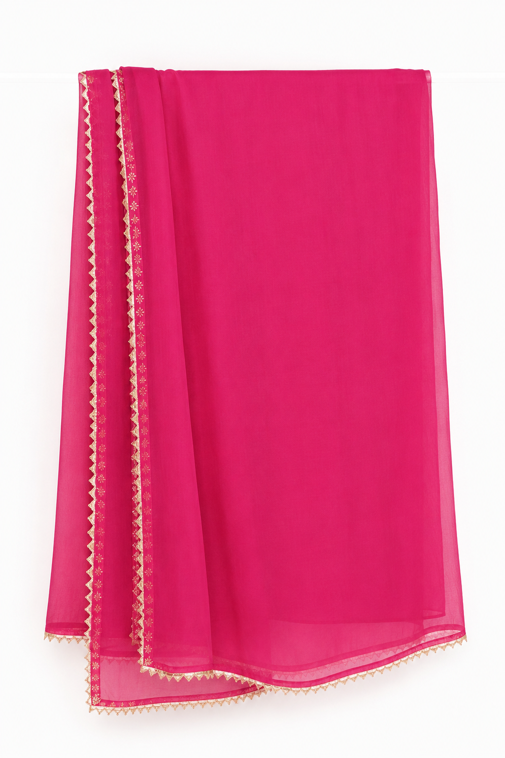 Magenta Leheriya Print Kurta Set - view 3