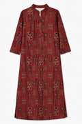 Maroon Striped Print Kurta Set