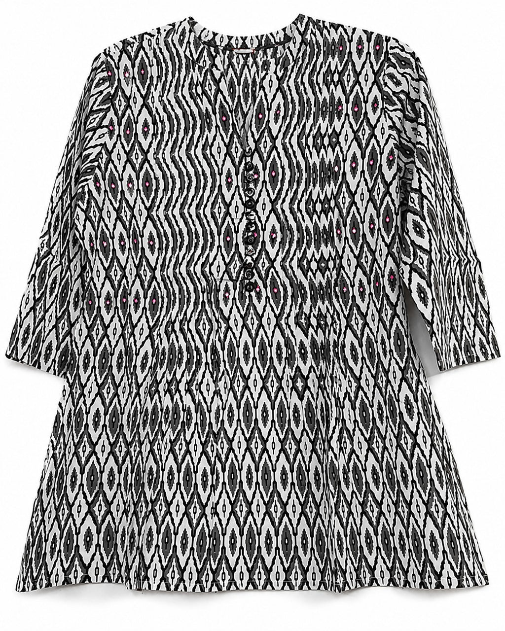 Monochrome Ikat Print Kurti