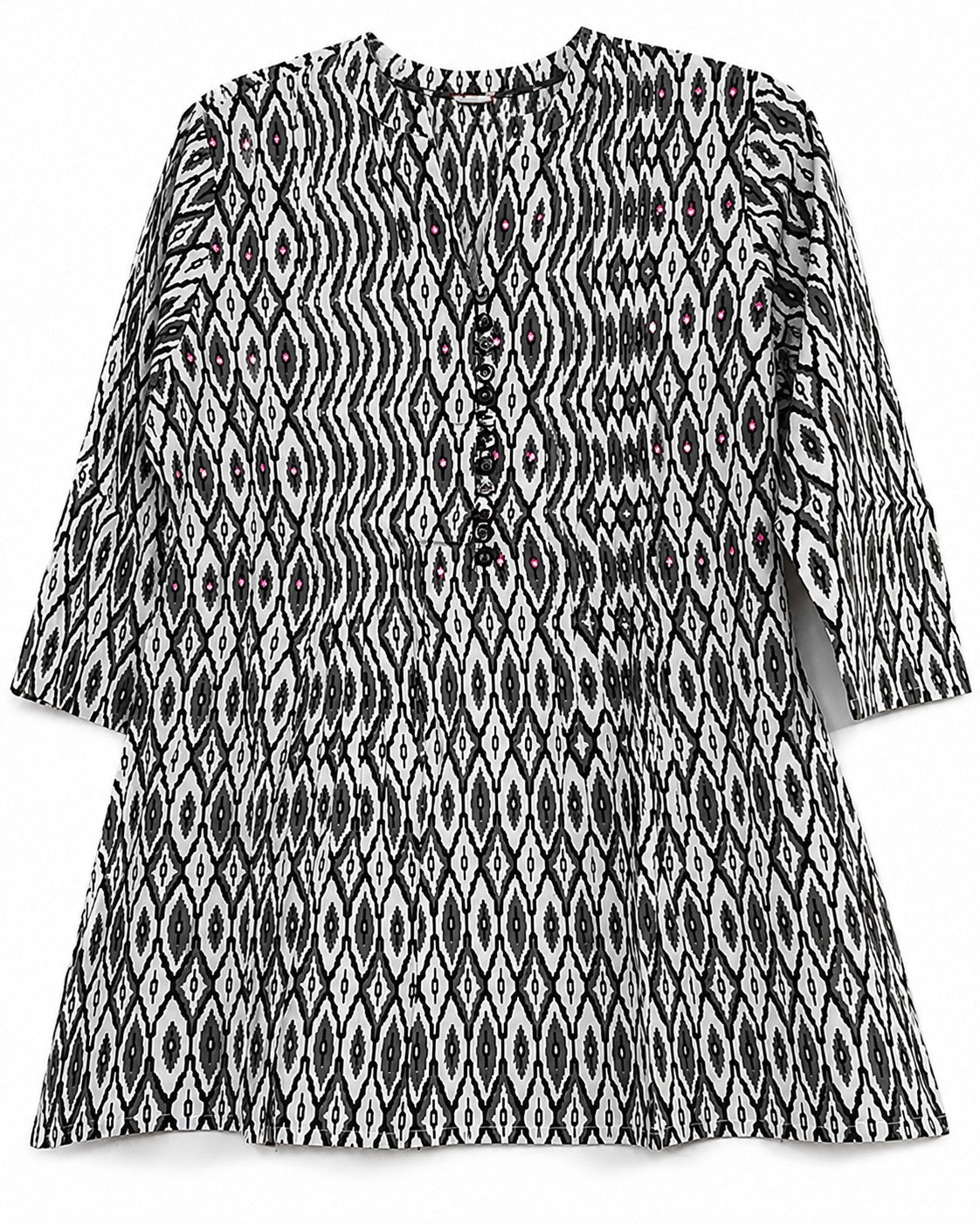 Monochrome Ikat Print Kurti