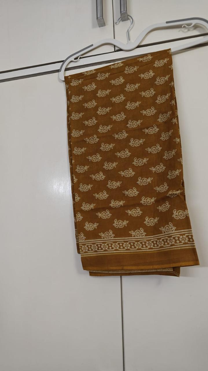 Mustard Floral Print Flared Kurta Set, yellow - view 3