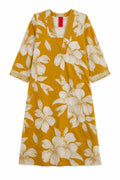 Mustard Floral Print Kurta Set