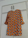 Mustard Geo Print Top, mustard