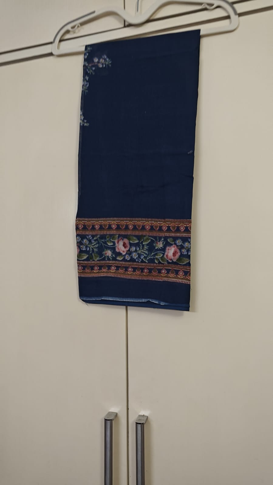 Navy Rose Print Kurta Set, blue - view 3