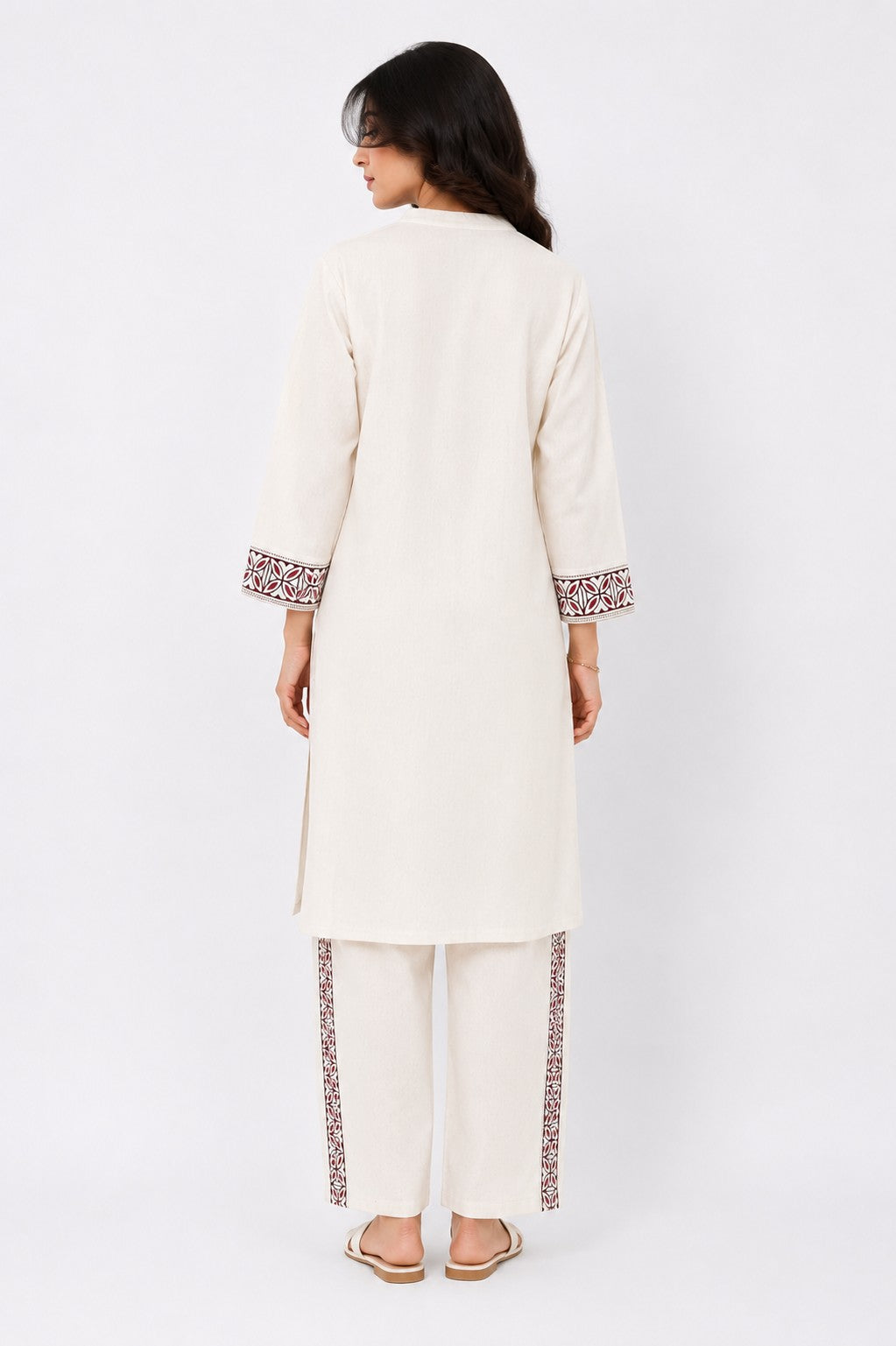 Off-White Rose Placement Kurta - view 4