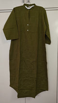 Olive Tonal Embroidered Kurta, green