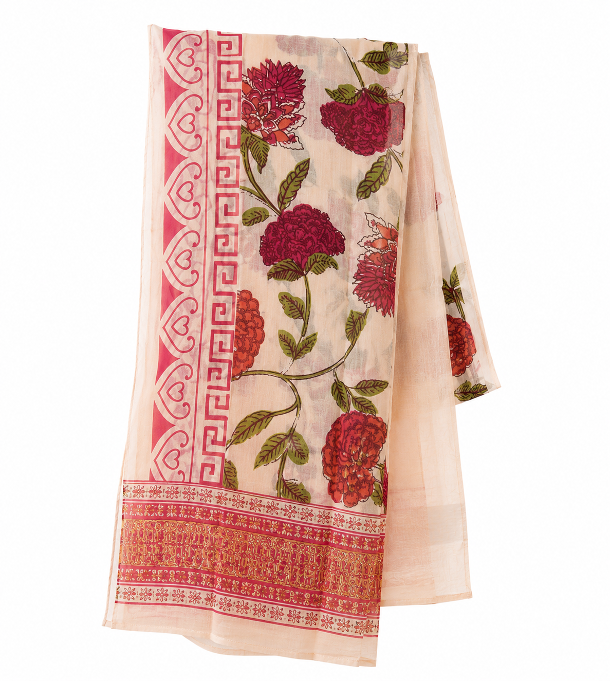 Peach Rose Print Kurta Set - view 2