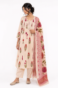 Peach Rose Print Kurta Set - view 3