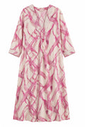 Pink Brushstroke Print Kurta Set