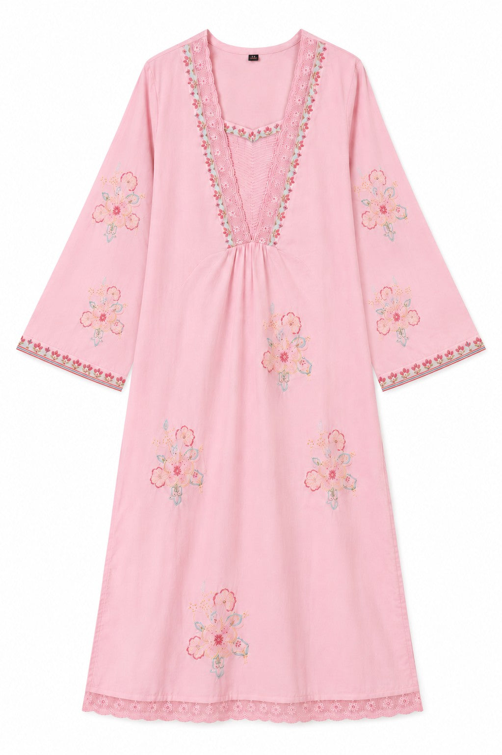 Pink Embroidered Kurta Set - view 4