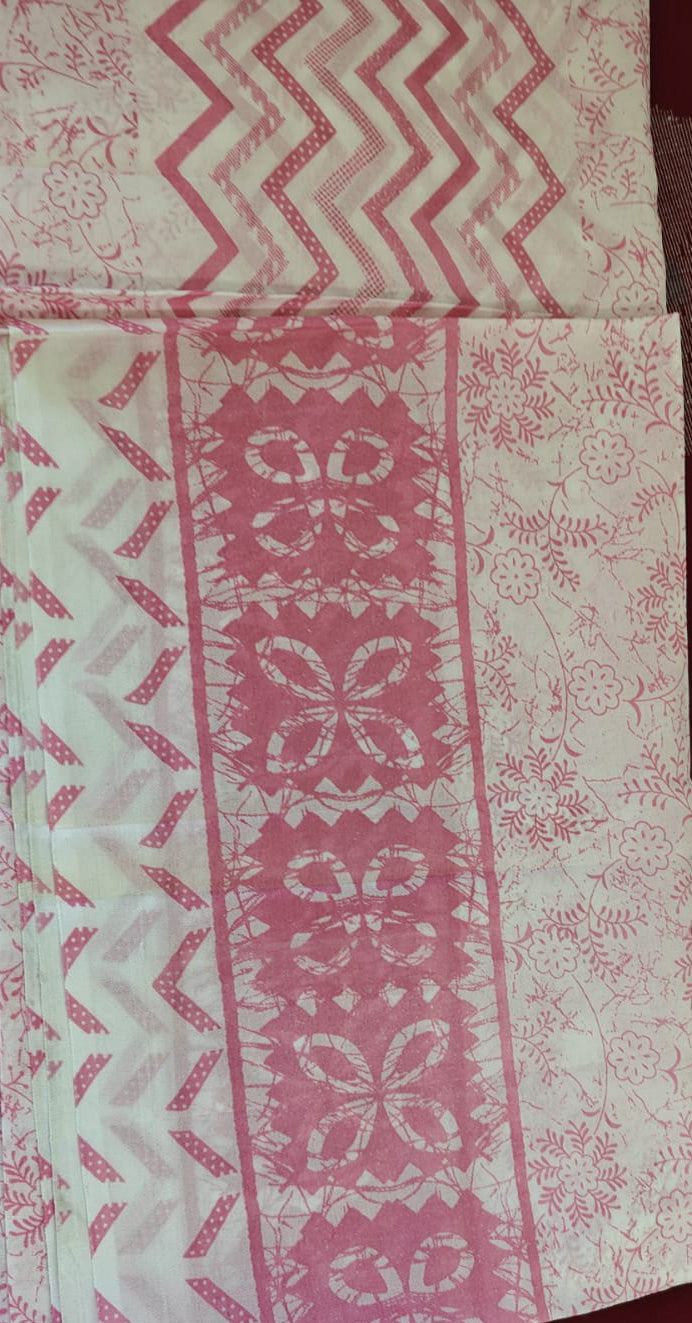 Pink Floral Dress Material Set, pink - view 3
