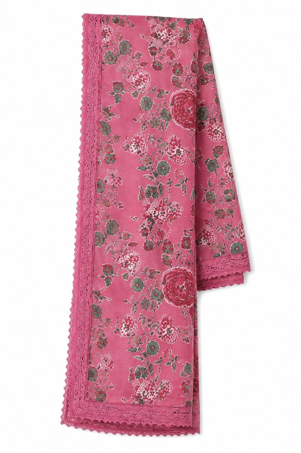 Pink Floral Print Yoke Kurta Set - view 5