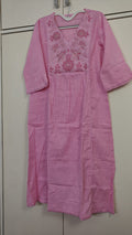 Pink Tonal Embroidered Kurta Set, pink