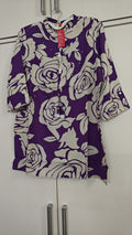 Purple Rose Print Top, purple
