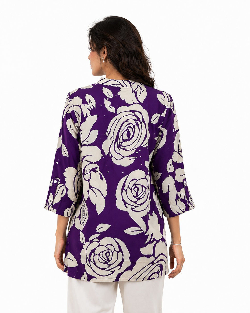 Purple Rose Print Top - view 3