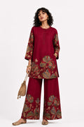 Red Butterfly Floral Kurta Set