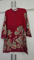 Red Butterfly Floral Kurta Set, red